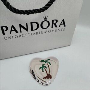 Pandora Florida Exclusive Heart Charm Bead Pendant S925 Silver Bracelet Charm